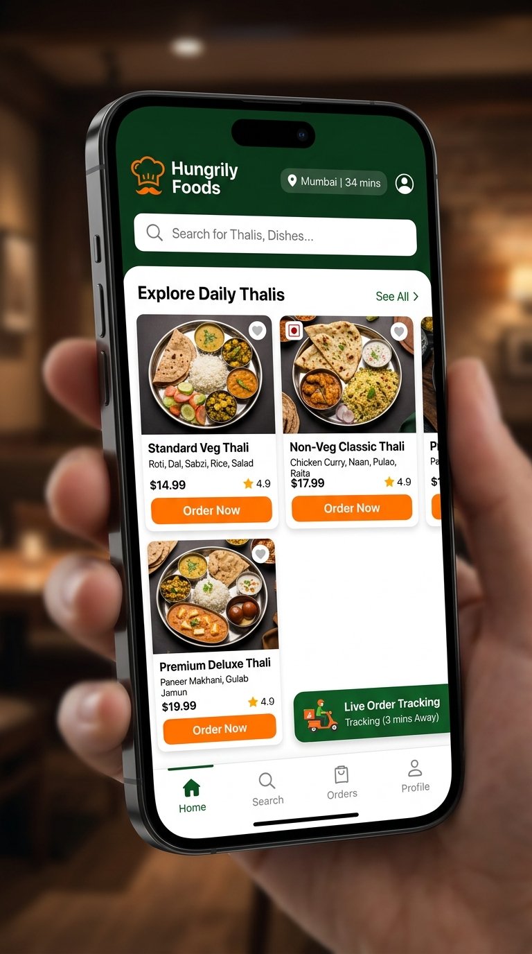 Hungrily Mobile App Interface